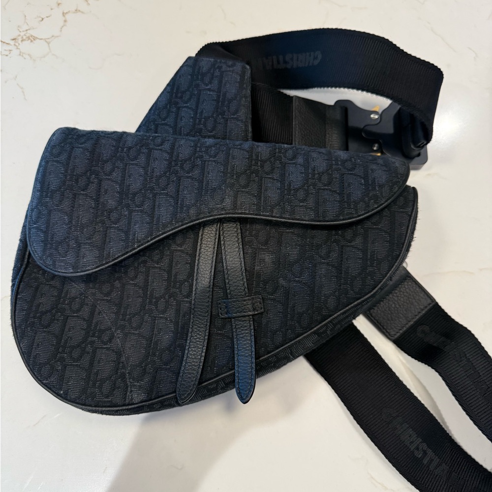 Dior Men's Black Saddle Bag